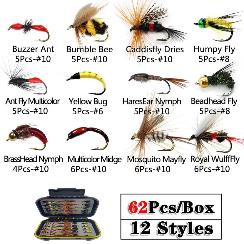 Fly Fishing Lures (40/62/91/131 Piece Boxset) - Sherwood and Hunter