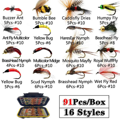 Fly Fishing Lures (40/62/91/131 Piece Boxset) - Sherwood and Hunter