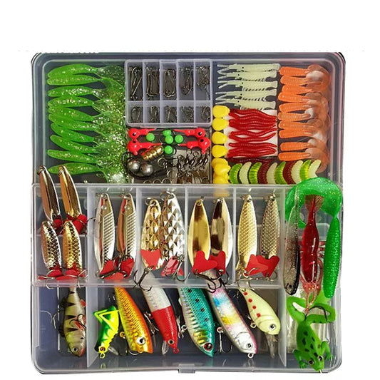 Assorted Fishing Lures Set - Hard Artificial Wobblers/Metal Jig Spoons/Soft Lure Fishing - Sherwood and Hunter