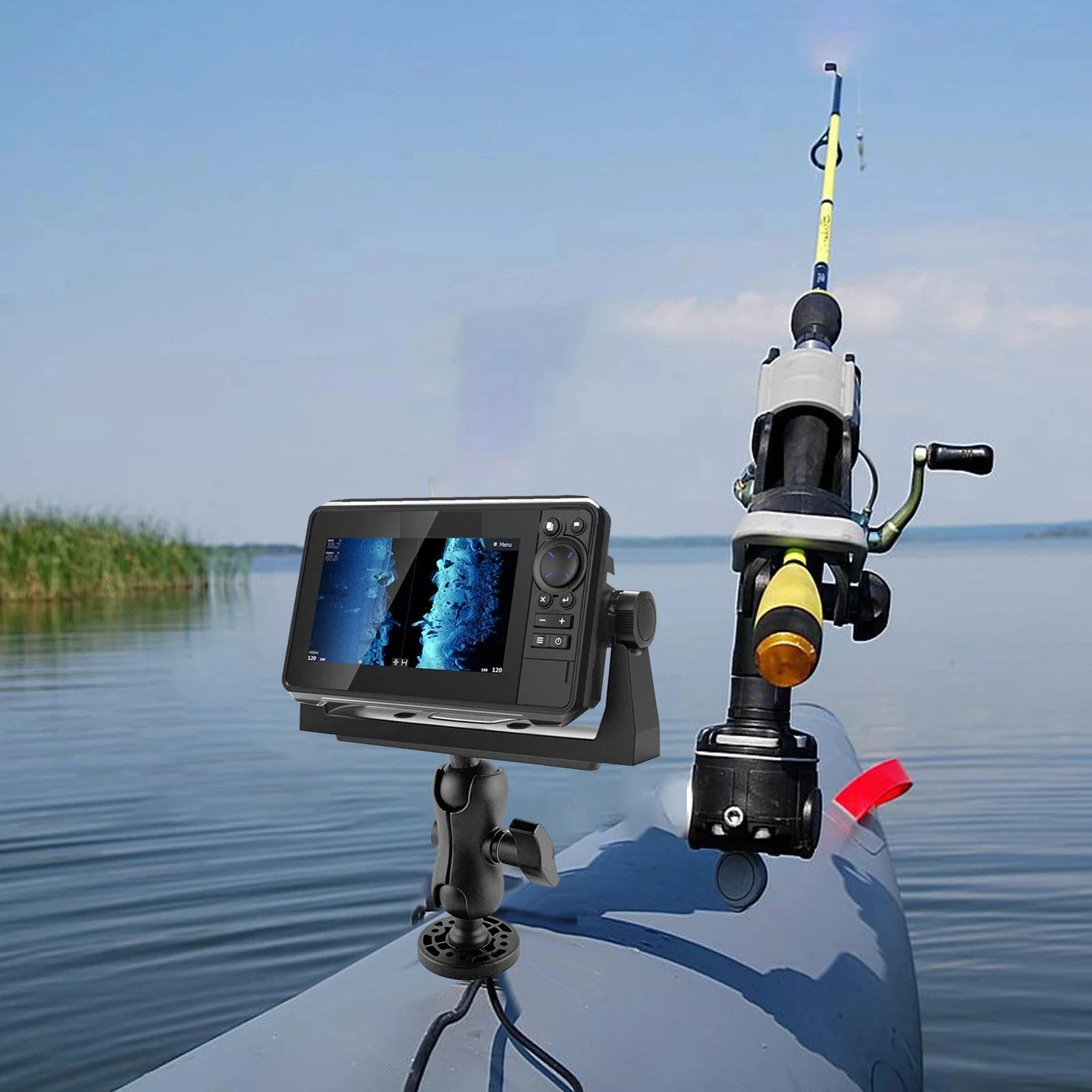 Marine fish finder 360-degree bracket - Sherwood and Hunter