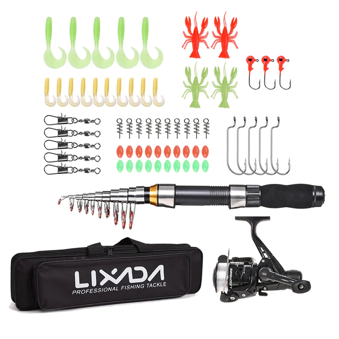 Lixada 2.3m Telescopic Fishing Rod/Reel Combo (Full Kit) - Sherwood and Hunter